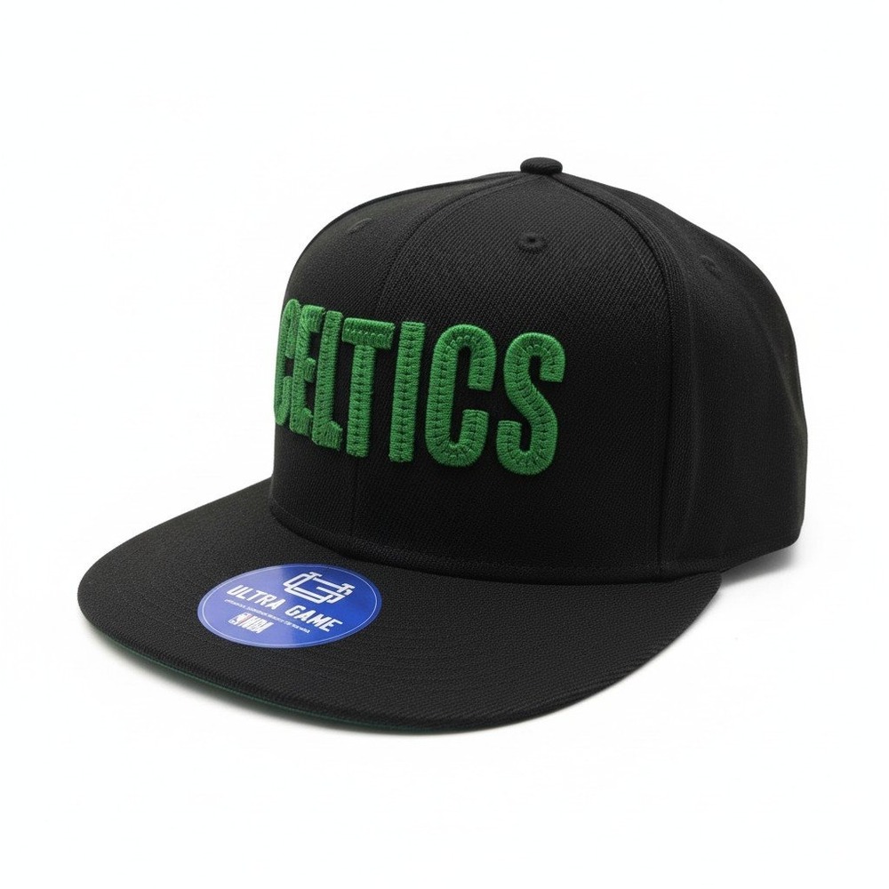 Ultra Game NBA Boston Celtics Snapback Hat Black Green Embroidered VGMI187F OSFM